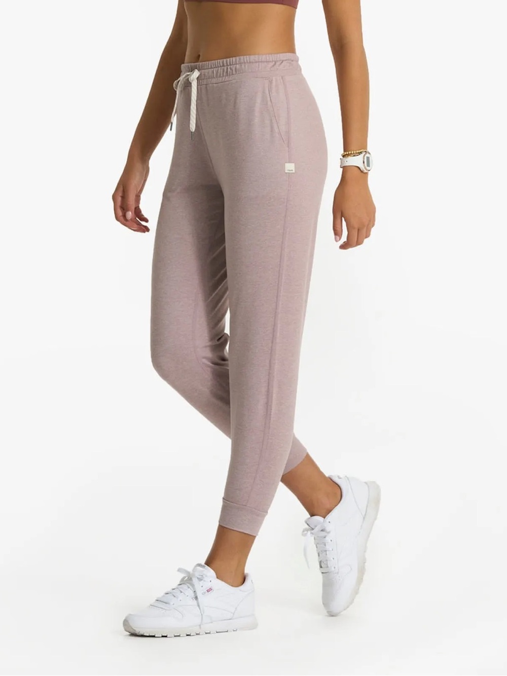 New Vuori Women's Dusty Rose Jogger Pants with Drawstring Waist